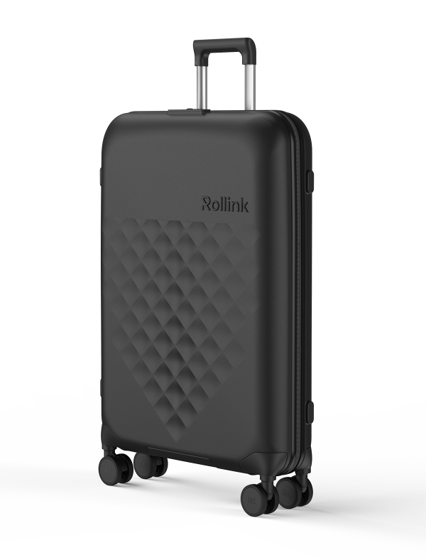 Large Checked Spinner Suitcase - Rollink